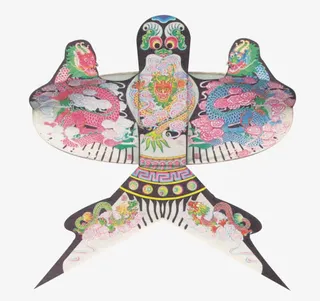 古典桃花装饰风筝免抠