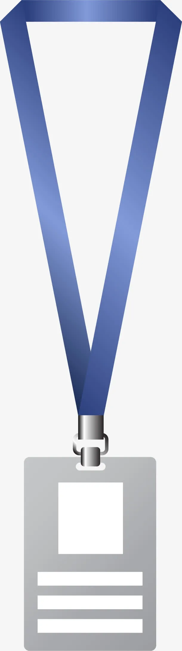 蓝色吊绳工作证免抠