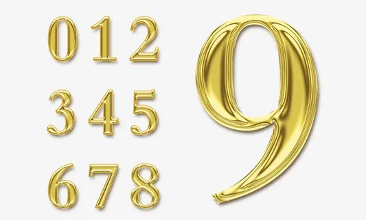 立体金色金属质感数字设计免抠字体元素