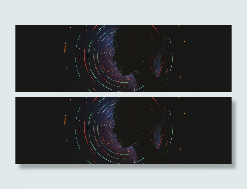 科幻人脸侧脸剪影高清