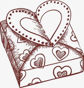 七夕情人节礼盒手绘装饰免抠