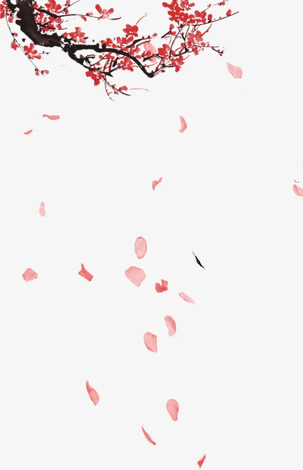 中国风飘落的梅花PNG免抠