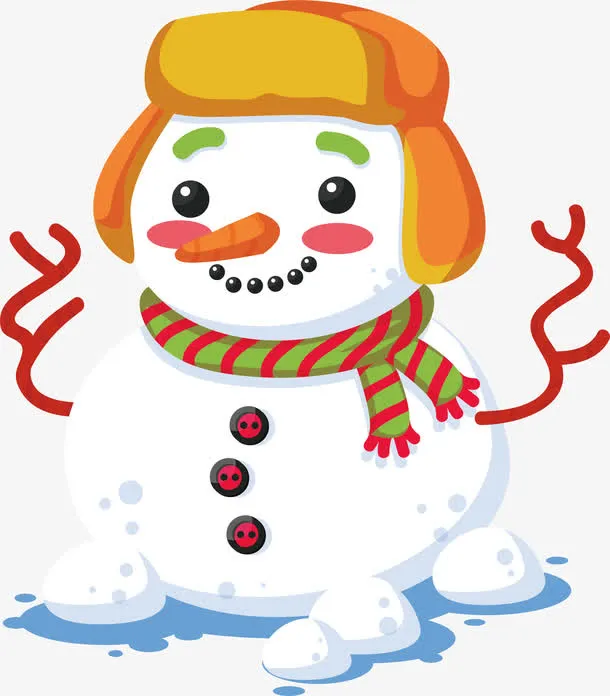 戴帽子雪人免抠