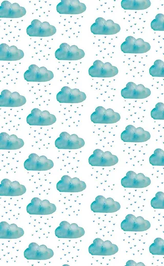 手绘云彩雪水壁纸免抠