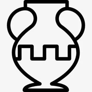 古老的罐子的轮廓在博物馆图标免抠