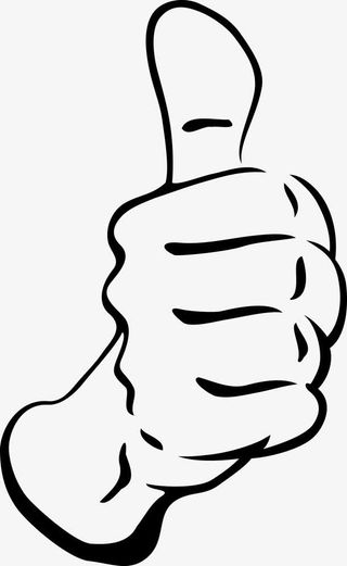 手绘竖大拇指矢量图免抠