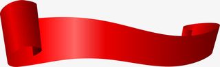 手绘红色丝带条幅免抠