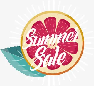 西柚片夏日促销海报免抠