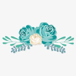 卡通蓝色玫瑰花素材图免费下载免抠