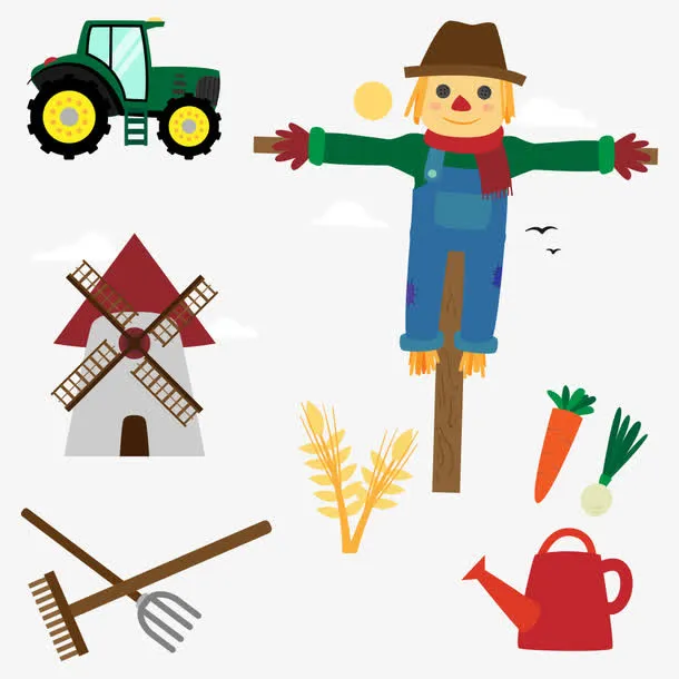 卡通稻草人素材免抠