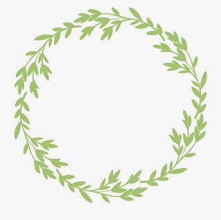 矢量绿叶花圈免抠