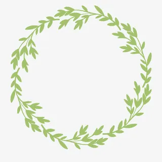 矢量绿叶花圈免抠
