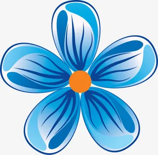 手绘卡通花免抠