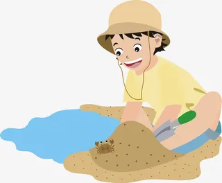 抓螃蟹的男孩免抠