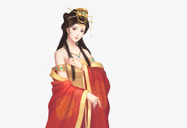 汉服皇宫贵妃类型美女免抠