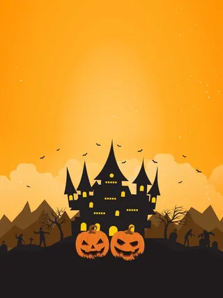 卡通万圣节古堡女巫高清