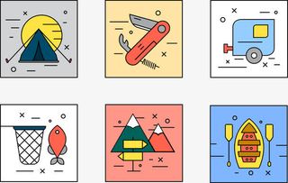 矢量图野外生活免抠