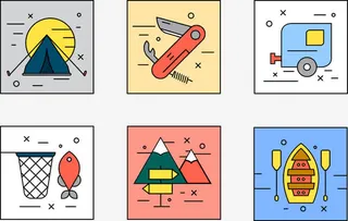 矢量图野外生活免抠