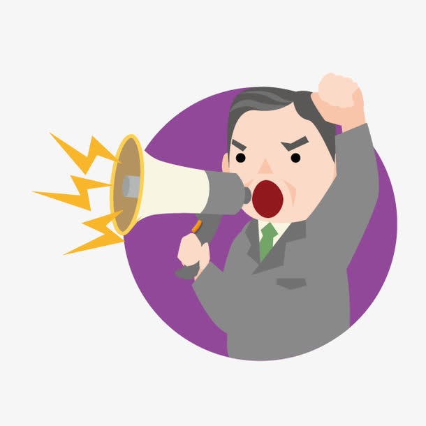 卡通号召老人免抠