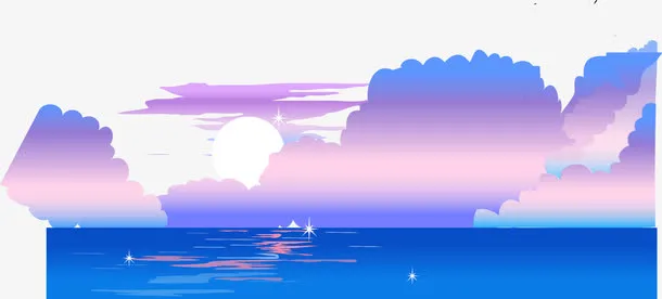 矢量海报背景风景紫色晚霞素材