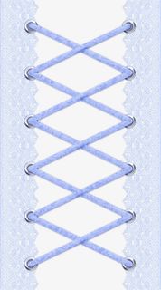 浅蓝印花条纹鞋带装饰免抠