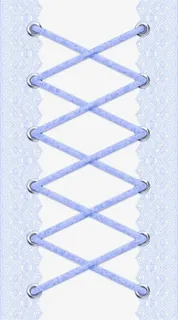 浅蓝印花条纹鞋带装饰免抠