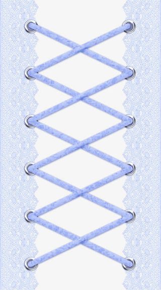 浅蓝印花条纹鞋带装饰免抠