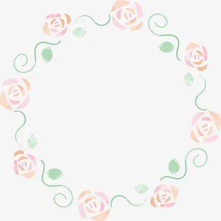 美丽婚礼玫瑰花草环免抠