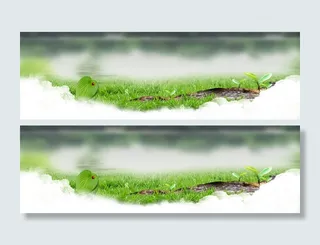 湖畔春天banner海报高清