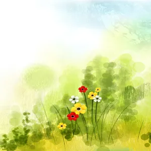 手绘春季背景高清