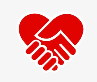 握手简笔画创意爱心免抠