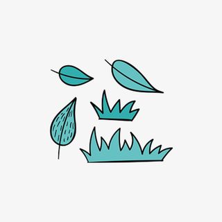 简笔小草和叶子简图免抠