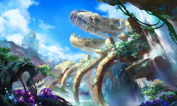 清新蓝天游戏场景免抠