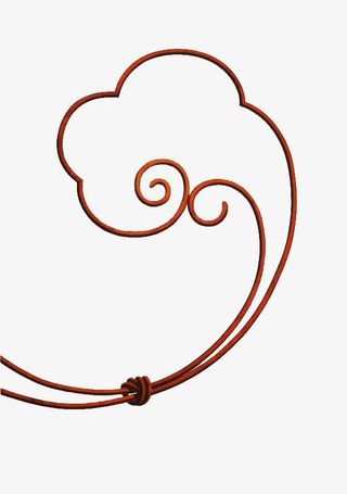 红色线条祥云免抠