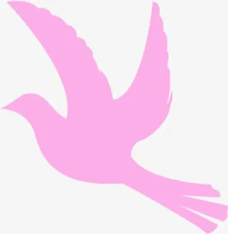 粉色鸟剪影七夕免抠