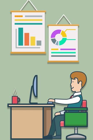 矢量商务卡通灰绿色背景高清