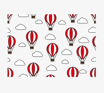 热气球无缝背景图