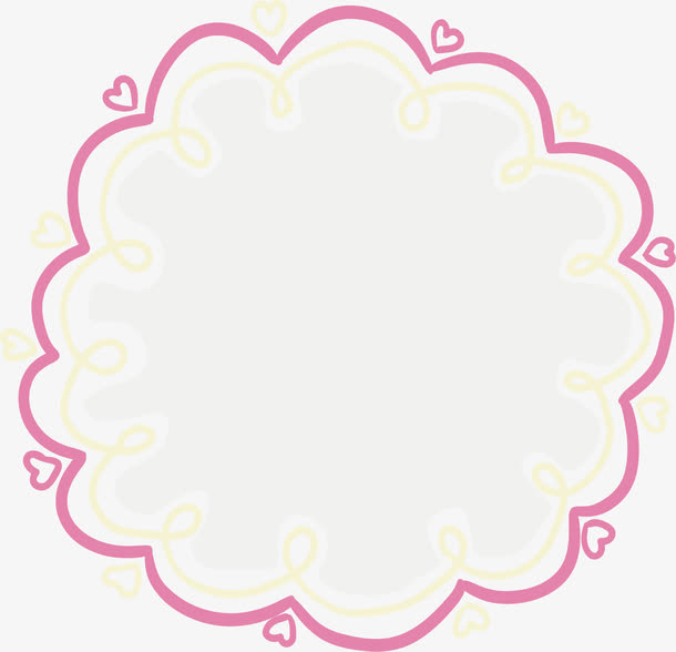 粉红色花边标题框免抠