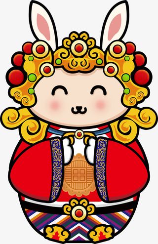 兔耳朵卡通形象素材免抠