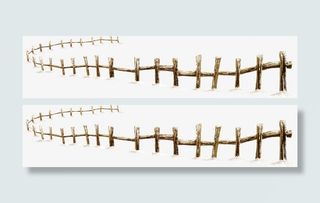 冬日弯曲栅栏造型免抠