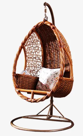 春季清凉气息真藤吊篮椅免抠