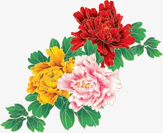 高清活动海报效果花朵绿叶免抠