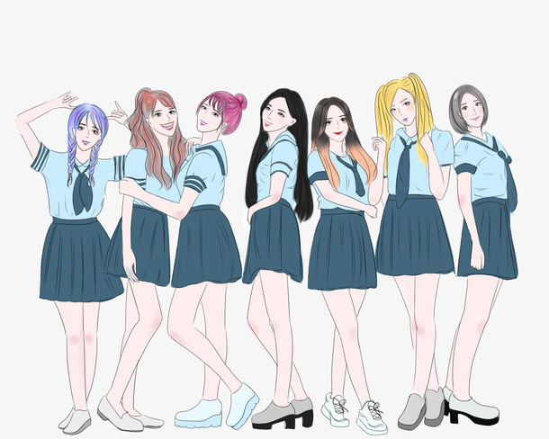 拍毕业照的女孩PNG免抠