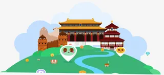 卡通扁平北京旅游景点背景