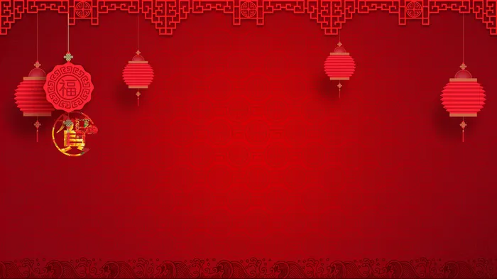 大红新年快乐海报背景模板高清