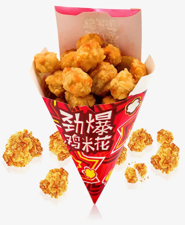 矢量劲爆鸡米花食物免抠