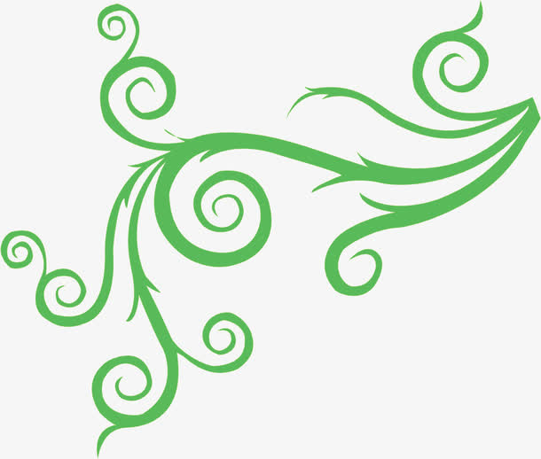 春天手绘绿叶藤蔓装饰免抠