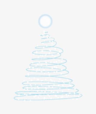 圆圈线条圣诞树免抠