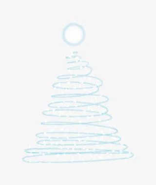 圆圈线条圣诞树免抠