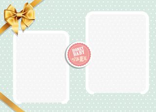 蓝色底纹照片相册模板元素免抠